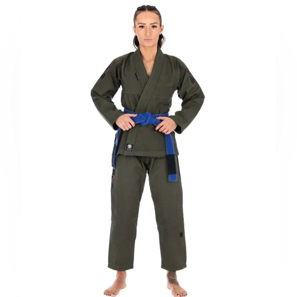 WOMEN’S TATAMI ELEMENTS SUPERLITE BJJ GI - KHAKI, SIZE F3L, “LIKE NEW CONDITION”